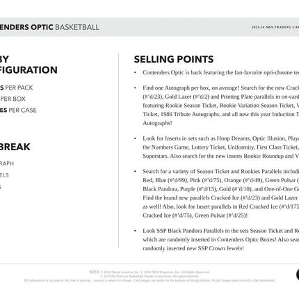 Panini - 2023/24 Contenders Optic Basketball (NBA) - Hobby Box