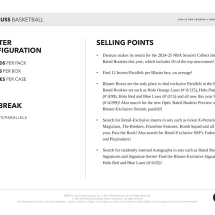 Panini - 2024/25 Donruss Basketball (NBA) - Blaster Box
