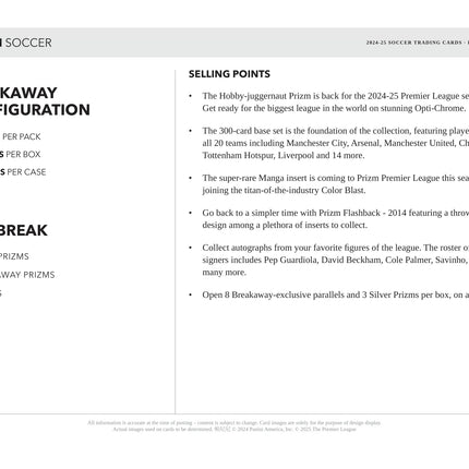 Panini - 2024/25 Prizm Premier League Football (Soccer) - Breakaway Box
