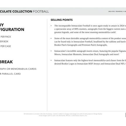 Panini - 2024 Immaculate American Football (NFL) - Hobby Box