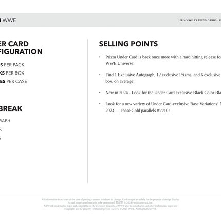 Panini - 2024 Prizm WWE Wrestling Under Card - Hobby Box
