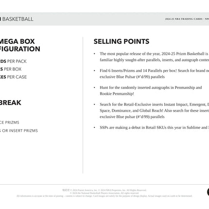 Panini - 2024/25 Prizm Basketball (NBA) - Mega Box