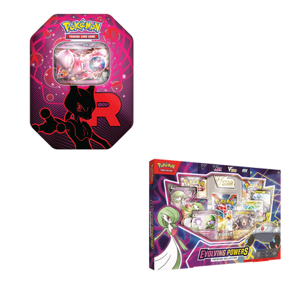 Pokemon TCG - Evolving Powers Collection Box & Team Rocket Tin (Mewtwo) - Bundle