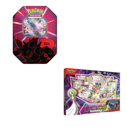 Pokemon TCG - Evolving Powers Collection Box & Team Rocket Tin (Nidoking) - Bundle