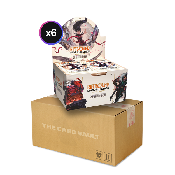Riftbound League of Legends - Spiritforged Case (6x Booster Boxes) The Card Vault Riftbound League of Legends - Spiritforged Case (6x Booster Boxes) The Card Vault