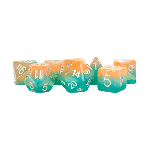 Fanroll - 16mm Resin Polyhedral Dice Set - Layered Stardust Sunset