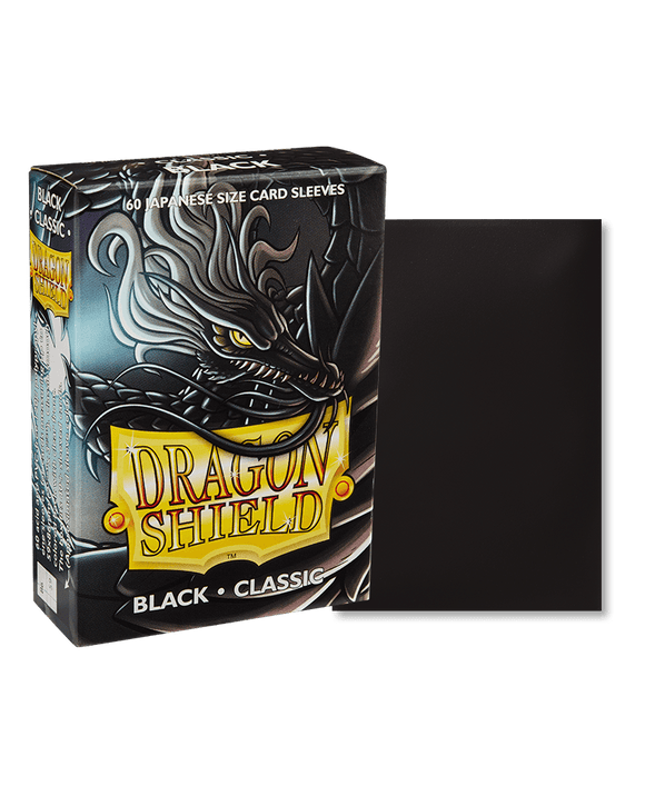 Dragon Shield - Classic Sleeves - Japanese Size - 60pk - Black - The Card Vault