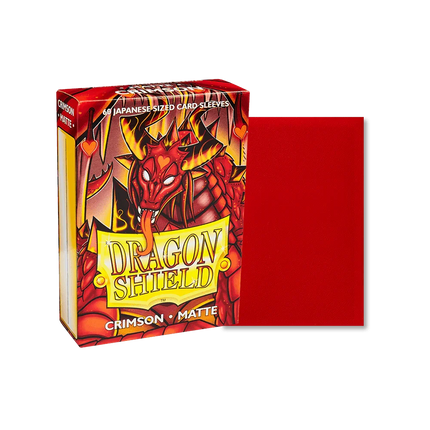 Dragon Shield - Matte Sleeves - Japanese Size - 60pk - Crimson - The Card Vault