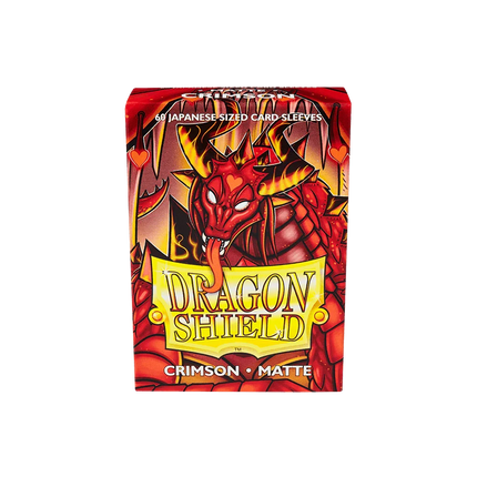 Dragon Shield - Matte Sleeves - Japanese Size - 60pk - Crimson - The Card Vault