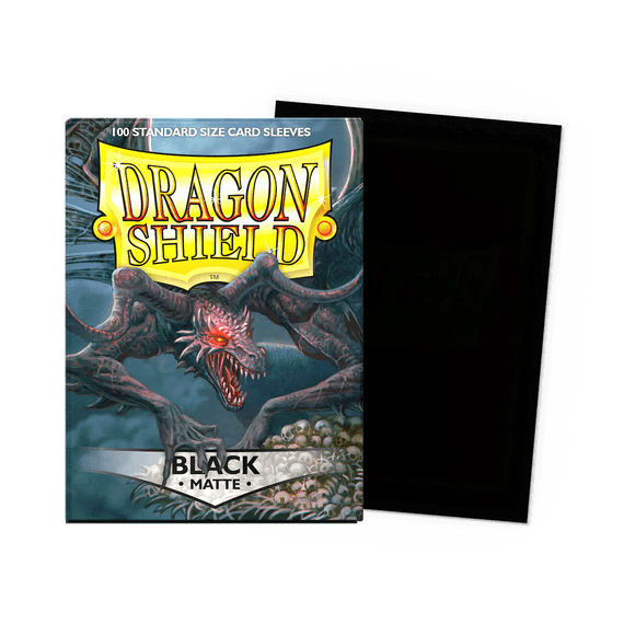 Dragon Shield - Matte Sleeves - Standard Size - 100pk - Black - The Card Vault