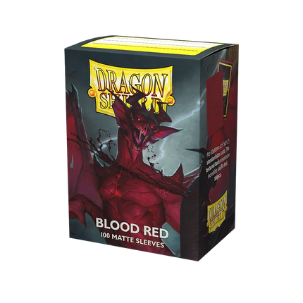 Dragon Shield - Matte Sleeves - Standard Size - 100pk - Blood Red - The Card Vault