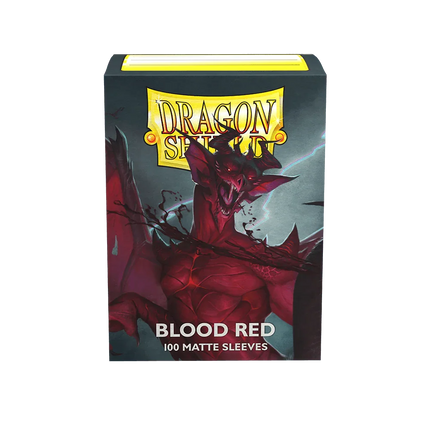 Dragon Shield - Matte Sleeves - Standard Size - 100pk - Blood Red - The Card Vault