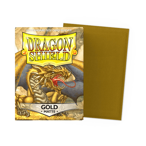 Dragon Shield - Matte Sleeves - Standard Size - 100pk - Gold - The Card Vault