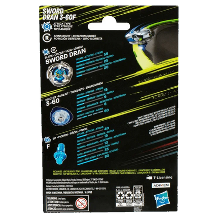 Beyblade X - Starter Pack Top and Launcher - Sword Dran 3-60F