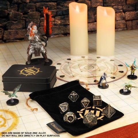Enhance - Tabletop - 7pc Metal RPG Dice - Ancient Bronze - The Card Vault