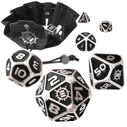 Enhance - Tabletop - 7pc Metal RPG Dice - Collector's Edition Black - The Card Vault