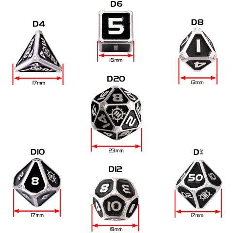 Enhance - Tabletop - 7pc Metal RPG Dice - Collector's Edition Black - The Card Vault