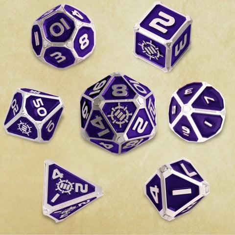 Enhance - Tabletop - 7pc Metal RPG Dice - Collector's Edition Purple - The Card Vault