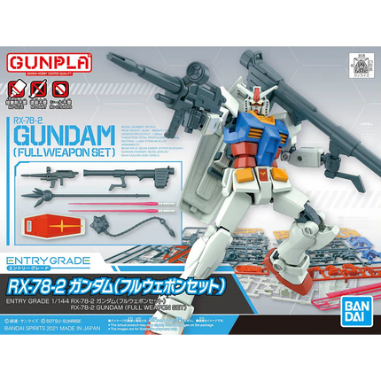 Bandai - Gunpla - EG 1/144 - Mobile Suit Gundam - RX-78-2 Gundam (Full Weapon Set)