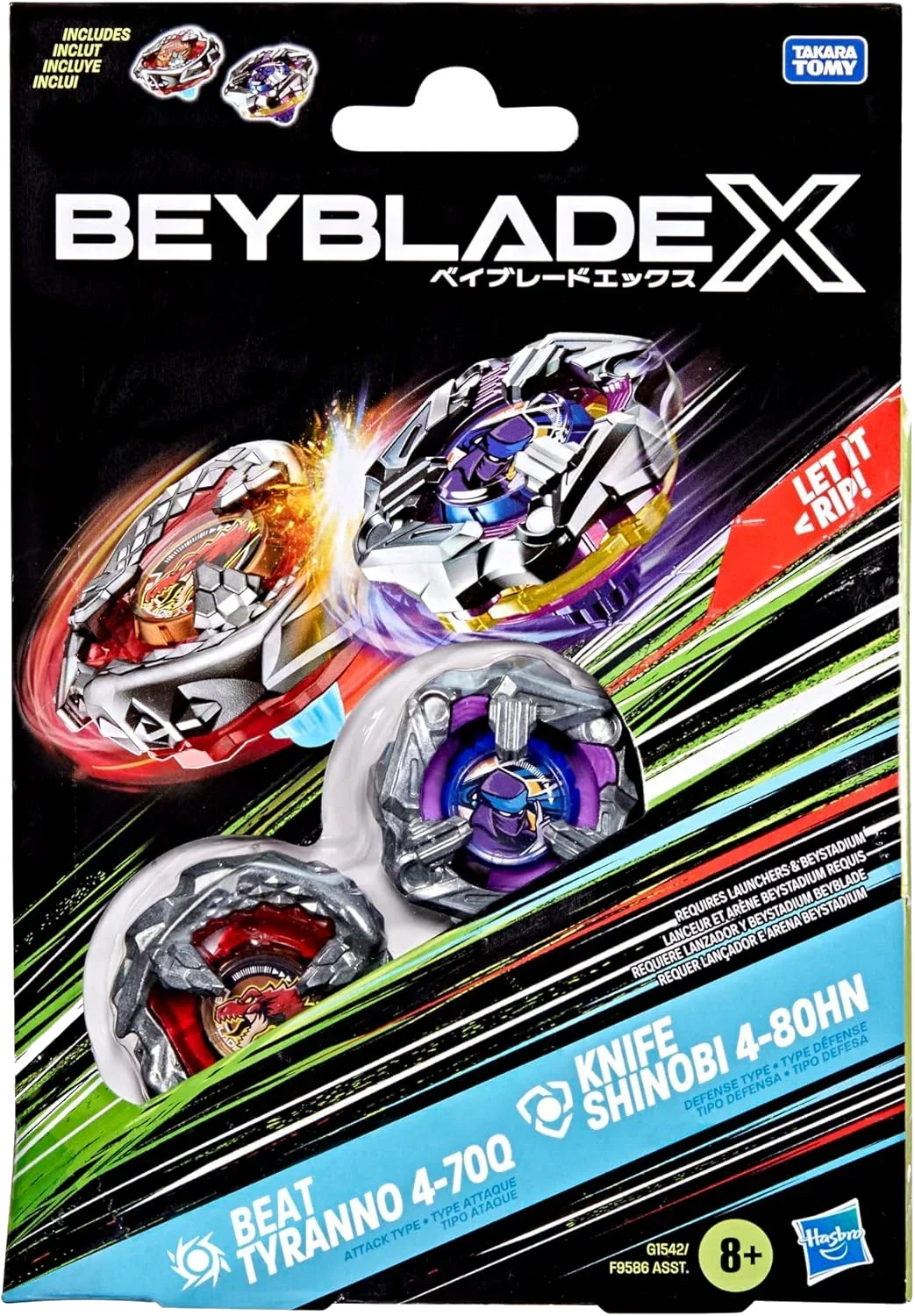 Beyblade X Dual Pack Set Beat Tyranno 4-70Q Knife Shinobi