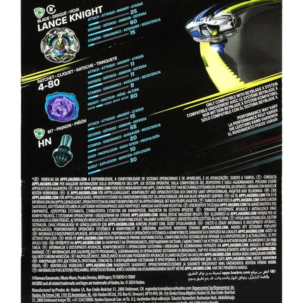 Beyblade X - Starter Pack Top and Launcher - Lance Knight 4-80HN