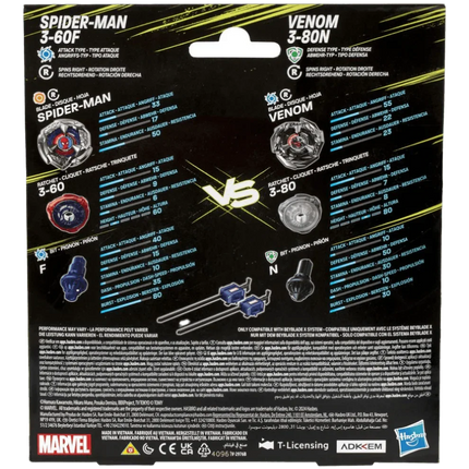 Beyblade X - Marvel - Spider-Man 3-60F vs Venom 3-80N