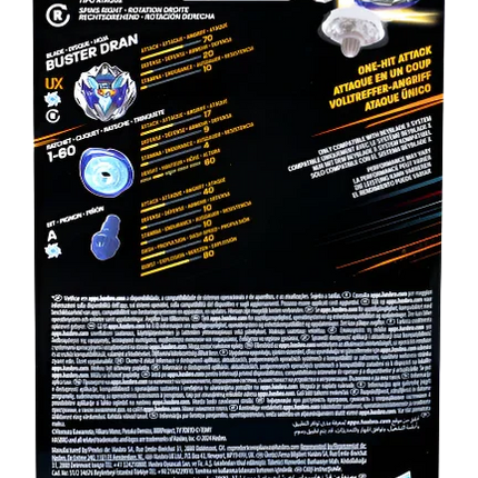 Beyblade X - UX Starter Pack Top and Launcher - Buster Dran 1-60A