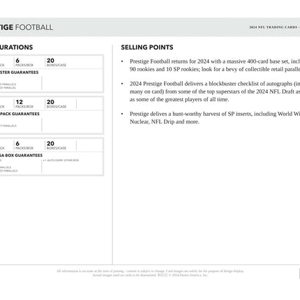 Panini - 2024 Prestige American Football (NFL) - Blaster Box