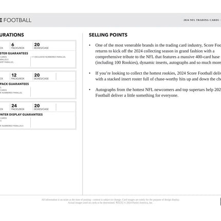 Panini - 2024 Score American Football (NFL) - Blaster Box