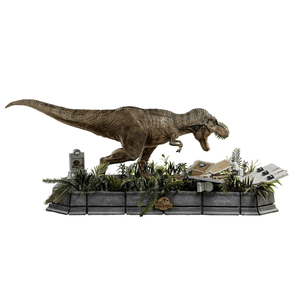 Iron Studios - Jurassic World - T-Rex attacks Donald Gennaro Demi Art Scale Statue 1/20 - The Card Vault
