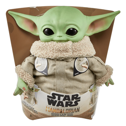 Mattel - Star Wars - Squeeze & Blink Grogu Plush (11in) - The Card Vault