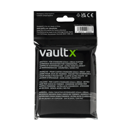 Vault X - Exact Fit Black Card Sleeves (100 Pack)