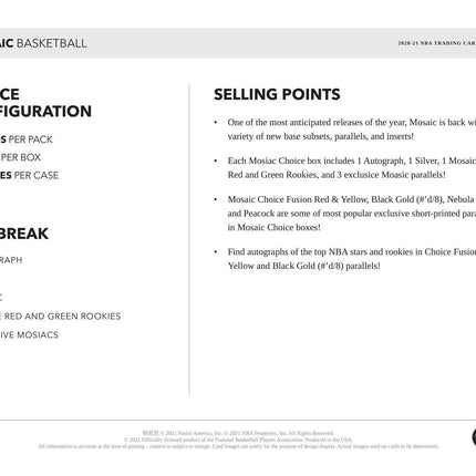 Panini - 2020/21 Mosaic Basketball (NBA) - Choice Box - The Card Vault