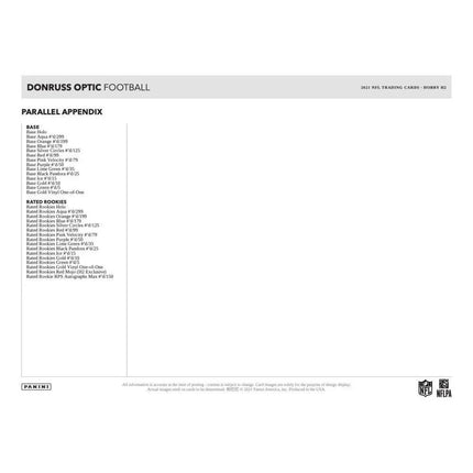 Panini - 2021 Donruss Optic American Football (NFL) - Hybrid Box - The Card Vault