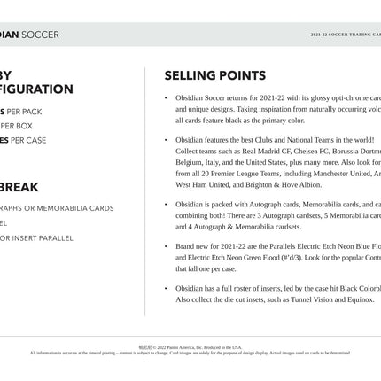 Panini - 2021/22 Obsidian Football (Soccer) - Hobby Box - The Card Vault