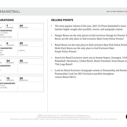 Panini - 2021/22 Prizm Basketball (NBA) - Retail Box - The Card Vault
