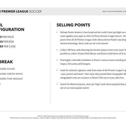Panini - 2021/22 Prizm Premier League (Soccer) - Retail Box - The Card Vault