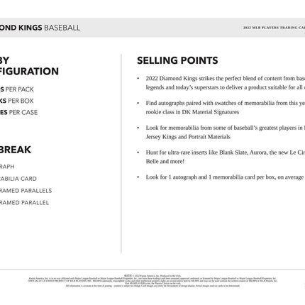 Panini - 2022 Diamond Kings Baseball (MLB) - Hobby Box - The Card Vault