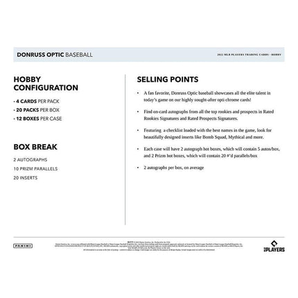 Panini - 2022 Donruss Optic Baseball (MLB) - Hobby Box - The Card Vault