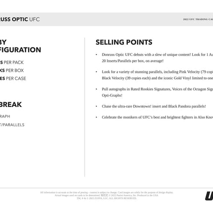 Panini - 2022 Donruss Optic UFC - Hobby Box (20 Packs) - The Card Vault