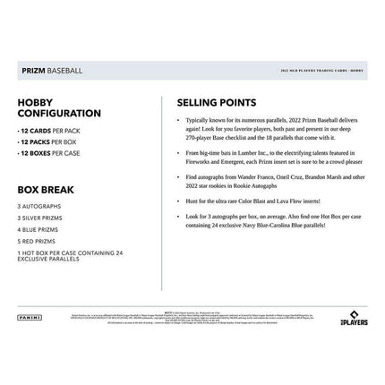 Panini - 2022 Prizm Baseball (MLB) - Hobby Box - The Card Vault