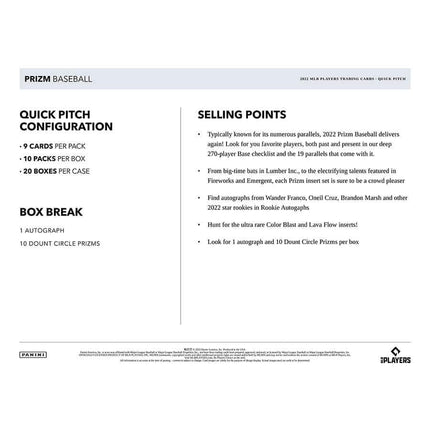 Panini - 2022 Prizm Quick Pitch Baseball (MLB) - Hobby Box - The Card Vault