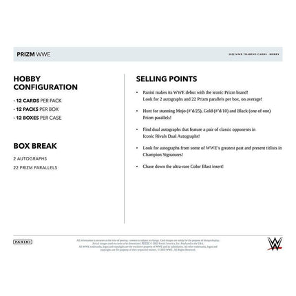 Panini - 2022 Prizm WWE Wrestling - Hobby Box (12 Packs) - The Card Vault