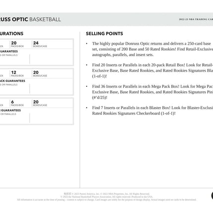 Panini - 2022/23 Donruss Optic Basketball (NBA) - Mega Box - The Card Vault