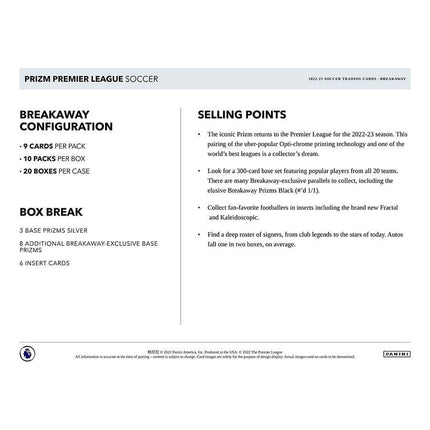 Panini - 2022/23 Prizm Premier League Football (Soccer) - Breakaway Box (10 Packs) - The Card Vault