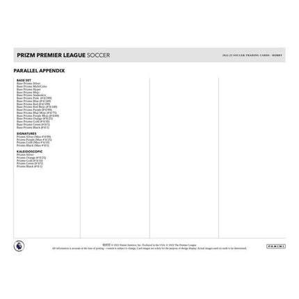 Panini - 2022/23 Prizm Premier League Football (Soccer) - Hobby Box (12 Packs) - The Card Vault