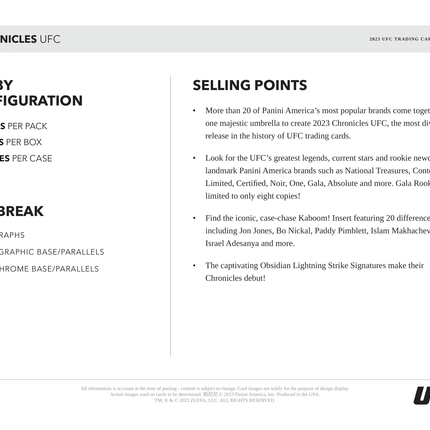 Panini - 2023 Chronicles UFC - Hobby Box - The Card Vault