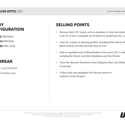 Panini - 2023 Donruss Optic UFC - Hobby Box - The Card Vault
