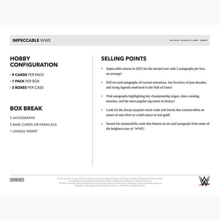 Panini - 2023 Impeccable WWE Wrestling - Hobby Box - The Card Vault