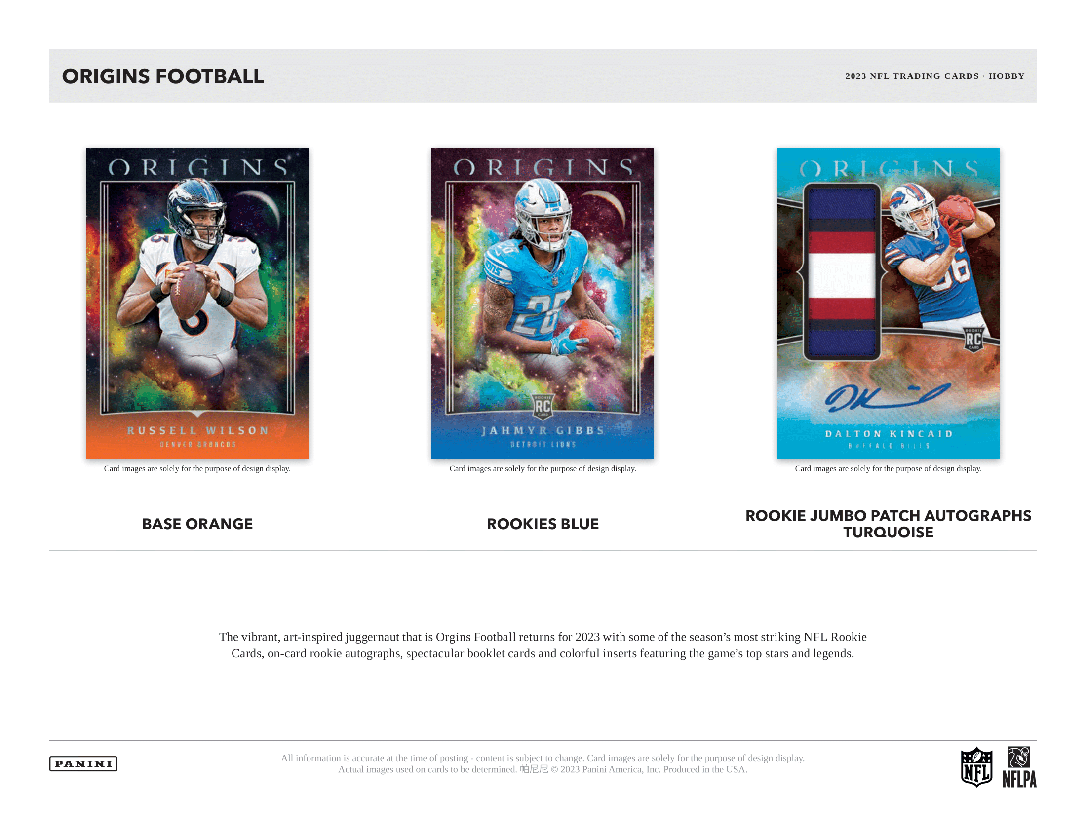 Panini - 2023 Origins American Football (NFL) - Hobby Box - The Card Vault